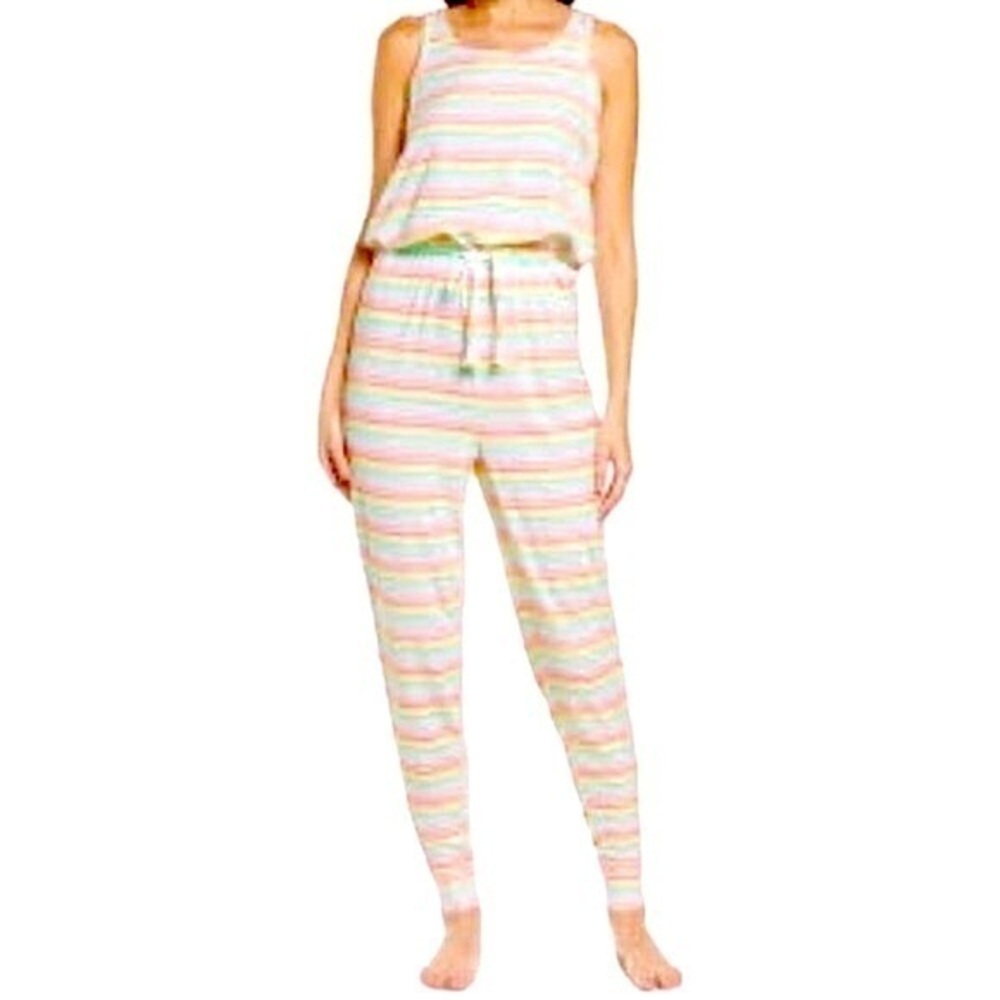 NEW!‎ Emerson Road Terry Rainbow Editorial Stripe Casual Romper Jumper Size XL